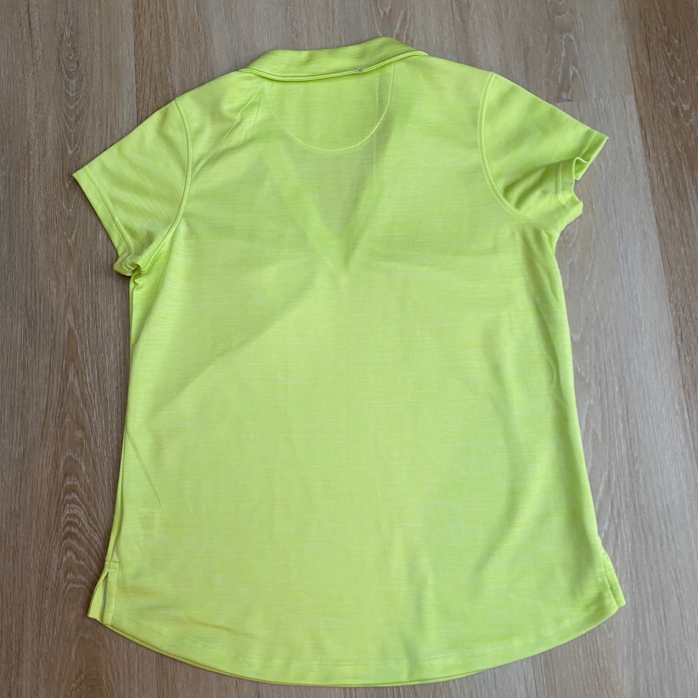 Pebble Beach Dry-Luxe Performance Polo Shirt Lime Green V-Neck Golf Top Womens M - Picture 7 of 7